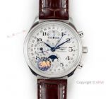Longines Master Collection Moonphase SS Brown Leather Strap Watch Swiss Grade 1